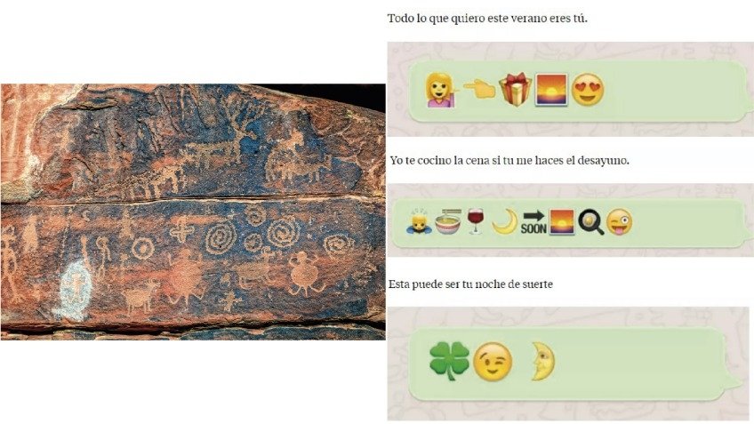 Los petroglifos de hace 5 mil años, han vuelto como e-lengua. Obvio: no sirve para escribir un libro ni un poema? ni un trabajo para la facultad